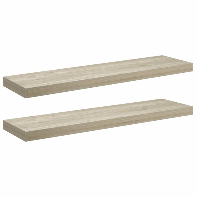 væghylder 2 stk. 90x23,5x3,8 cm MDF egetræsfarve