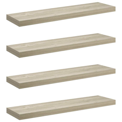 væghylder 4 stk. 90x23,5x3,8 cm MDF egetræsfarve