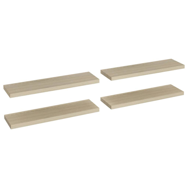 væghylder 4 stk. 90x23,5x3,8 cm MDF egetræsfarve