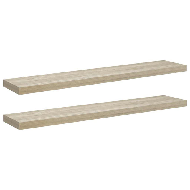 væghylder 2 stk. 120x23,5x3,8 cm MDF egetræsfarve
