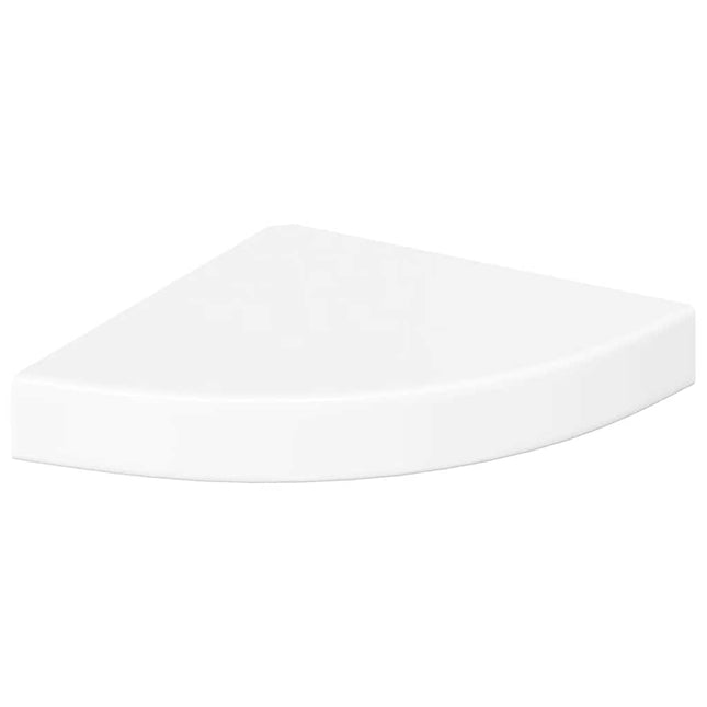 svævende hjørnehylde højglans hvid 25x25x3,8 cm MDF