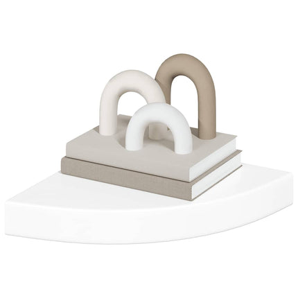 svævende hjørnehylde højglans hvid 25x25x3,8 cm MDF