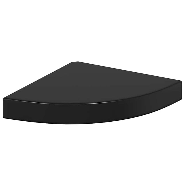 hjørnehylde 25x25x3,8 cm MDF sort højglans
