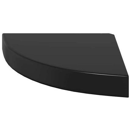 hjørnehylde 25x25x3,8 cm MDF sort højglans