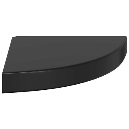 hjørnehylder 2 stk. 25x25x3,8 cm MDF sort højglans