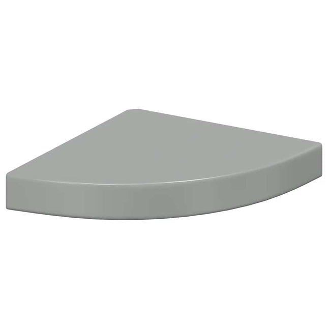 hjørnehylde 25x25x3,8 cm MDF grå højglans