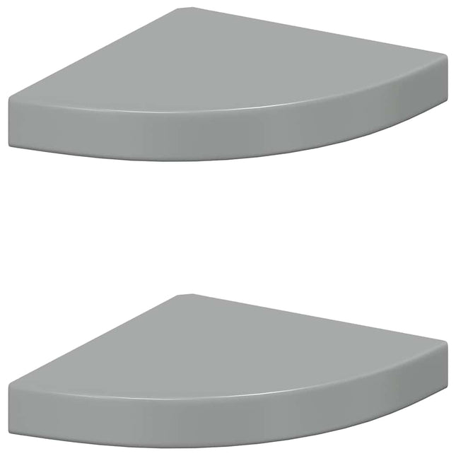 hjørnehylder 2 stk. 25x25x3,8 cm MDF grå højglans