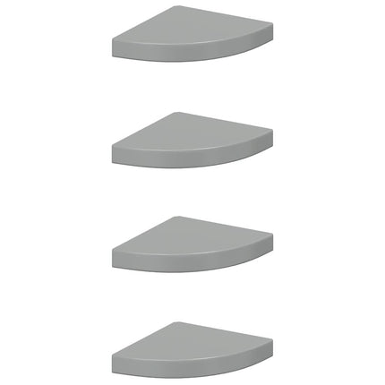 hjørnehylder 4 stk. 25x25x3,8 cm MDF grå højglans