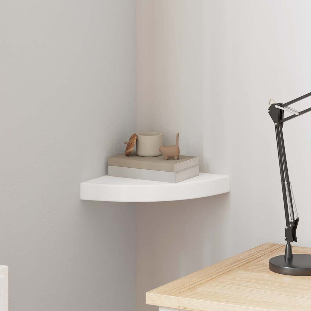 Hjørnehylde 25x25x3,8 Cm Mdf Hvid - Vidaxl