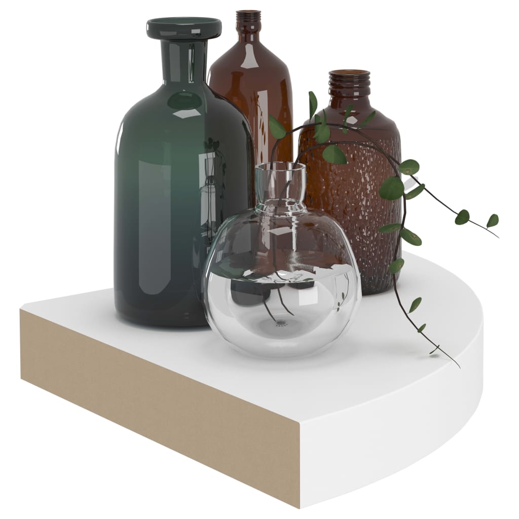 hjørnehylder 4 stk. 25x25x3,8 cm MDF hvid