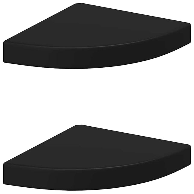hjørnehylder 2 stk. 25x25x3,8 cm MDF sort