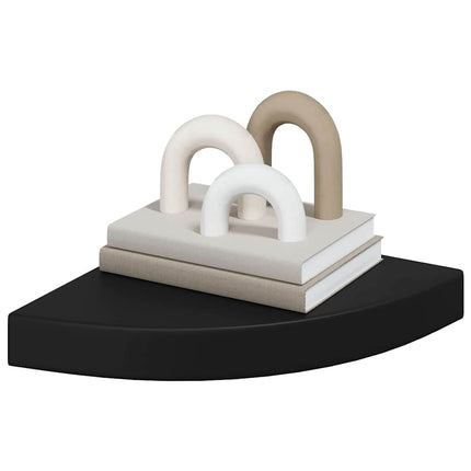 hjørnehylder 4 stk. 25x25x3,8 cm MDF sort
