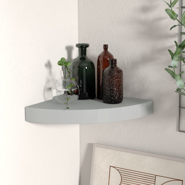 hjørnehylde 25x25x3,8 cm MDF grå