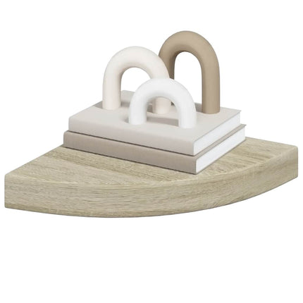 hjørnehylde 25x25x3,8 cm MDF egetræsfarvet