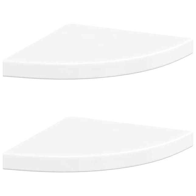 hjørnehylder 2 stk. 35x35x3,8 cm MDF hvid højglans