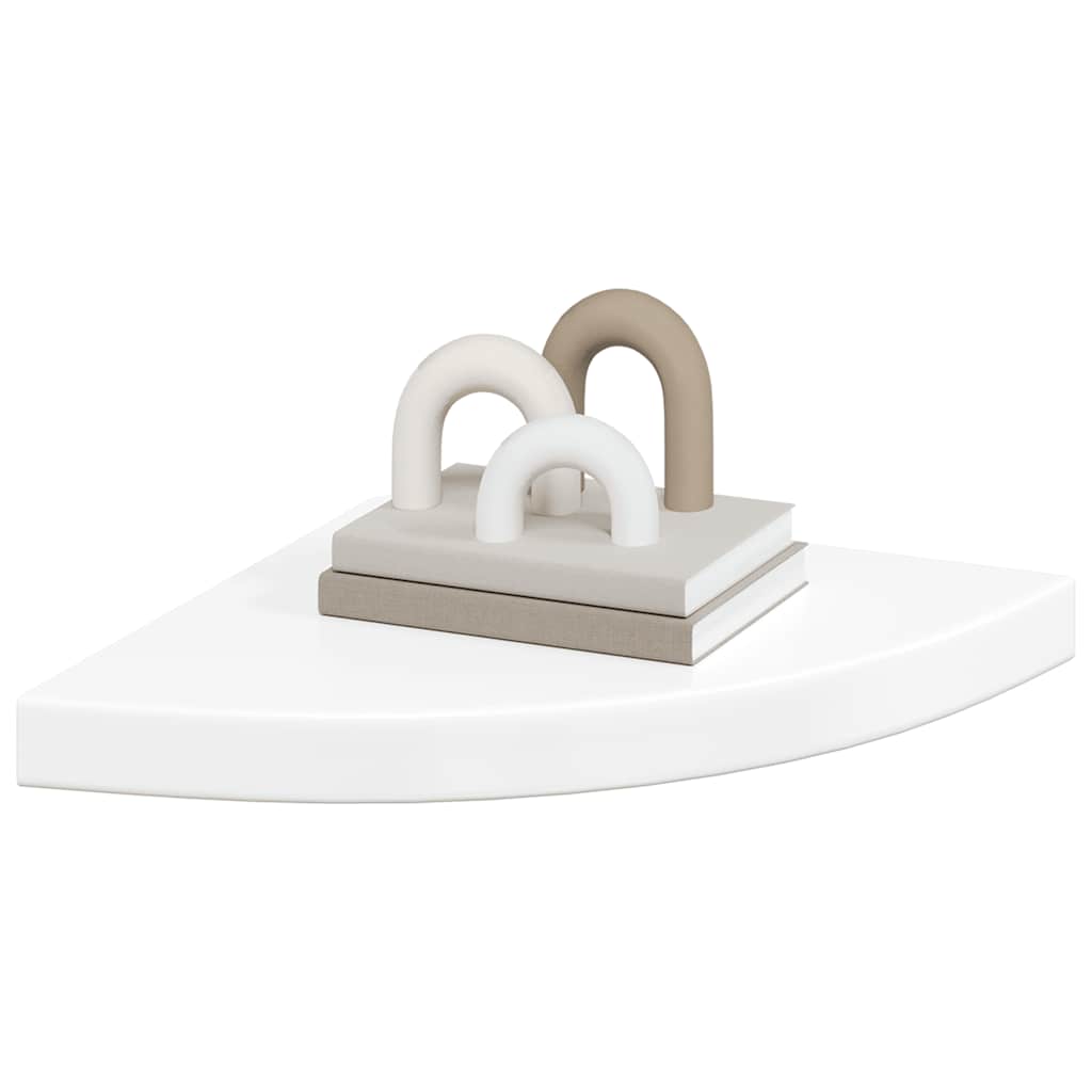 hjørnehylder 2 stk. 35x35x3,8 cm MDF hvid højglans
