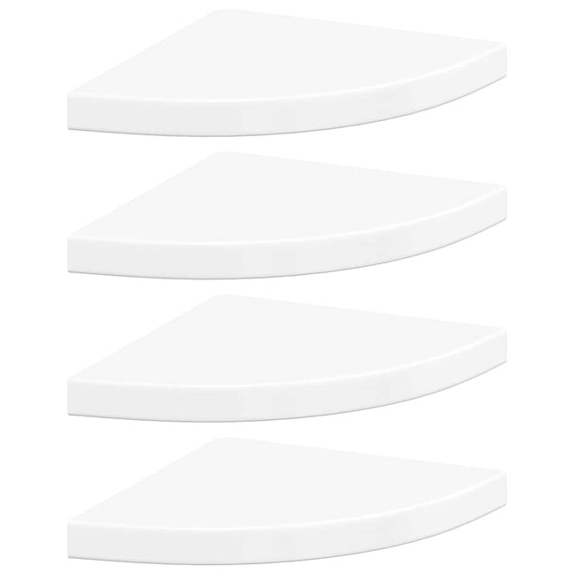 hjørnehylder 4 stk. 35x35x3,8 cm MDF hvid højglans