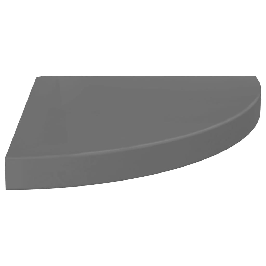hjørnehylder 4 stk. 35x35x3,8 cm MDF grå højglans