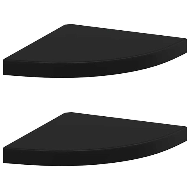 hjørnehylder 2 stk. 35x35x3,8 cm MDF sort