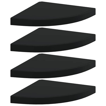 hjørnehylder 4 stk. 35x35x3,8 cm MDF sort
