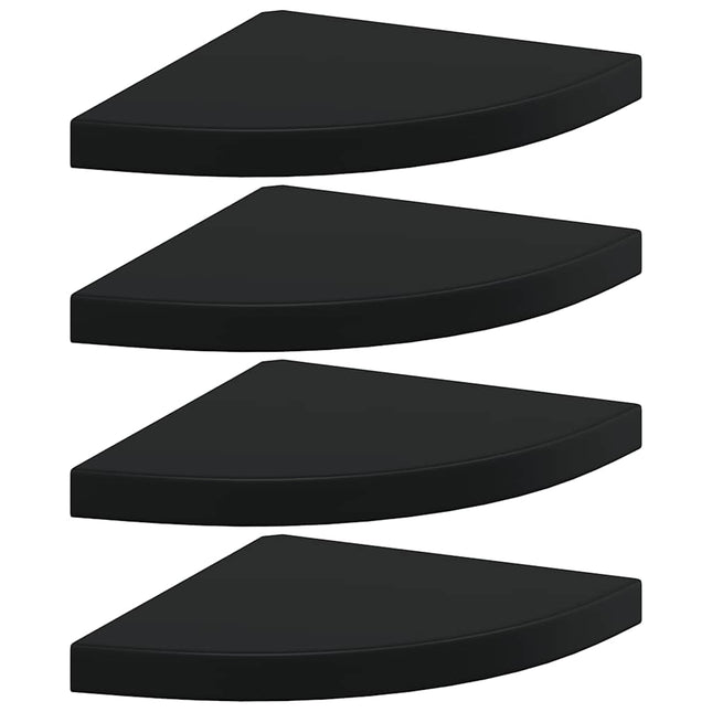 hjørnehylder 4 stk. 35x35x3,8 cm MDF sort
