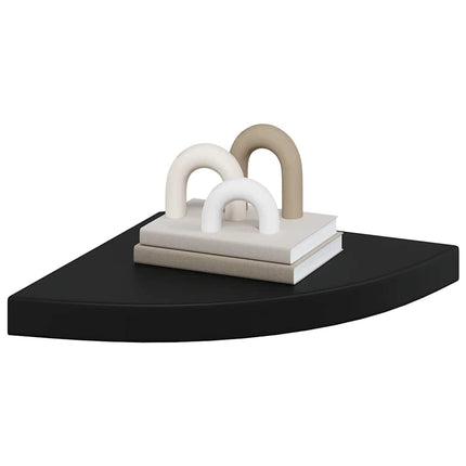 hjørnehylder 4 stk. 35x35x3,8 cm MDF sort