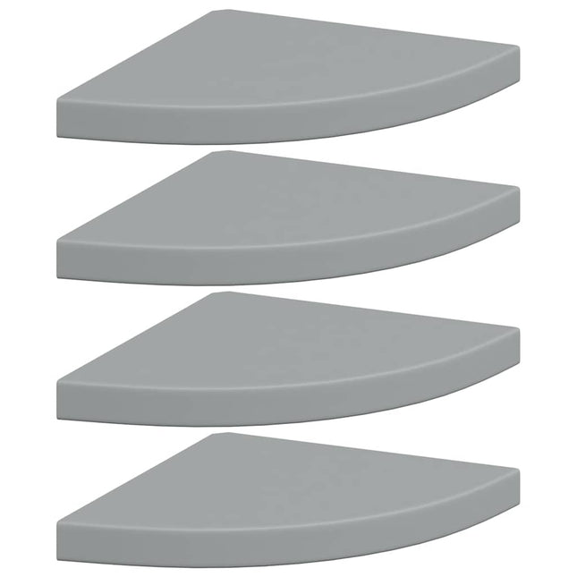 hjørnehylder 4 stk. 35x35x3,8 cm MDF grå
