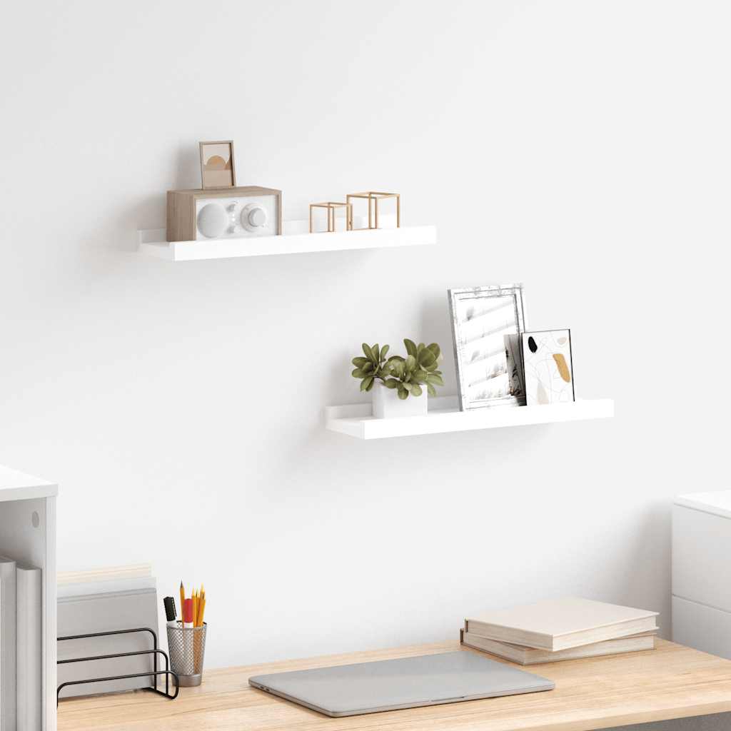 gallerihylder 2 stk. 40x9x3 cm MDF hvid