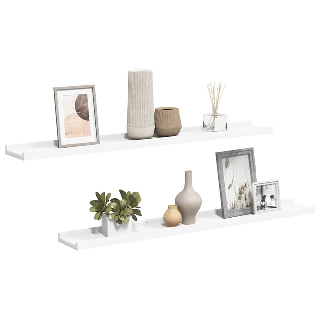 gallerihylder 2 stk. 80x9x3 cm MDF hvid
