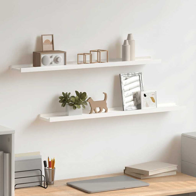 gallerihylder 2 stk. 80x9x3 cm MDF hvid