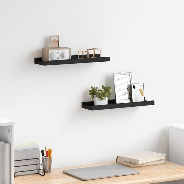 gallerihylder 2 stk. 40x9x3 cm MDF sort