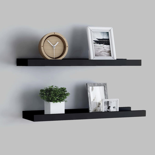 gallerihylder 2 stk. 40x9x3 cm MDF sort