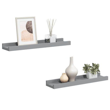 gallerihylder 2 stk. 40x9x3 cm MDF grå