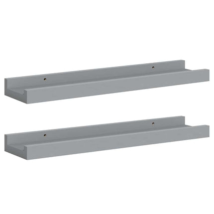 gallerihylder 2 stk. 40x9x3 cm MDF grå