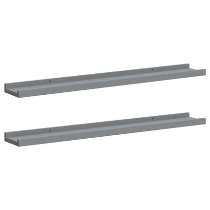gallerihylder 2 stk. 80x9x3 cm MDF grå