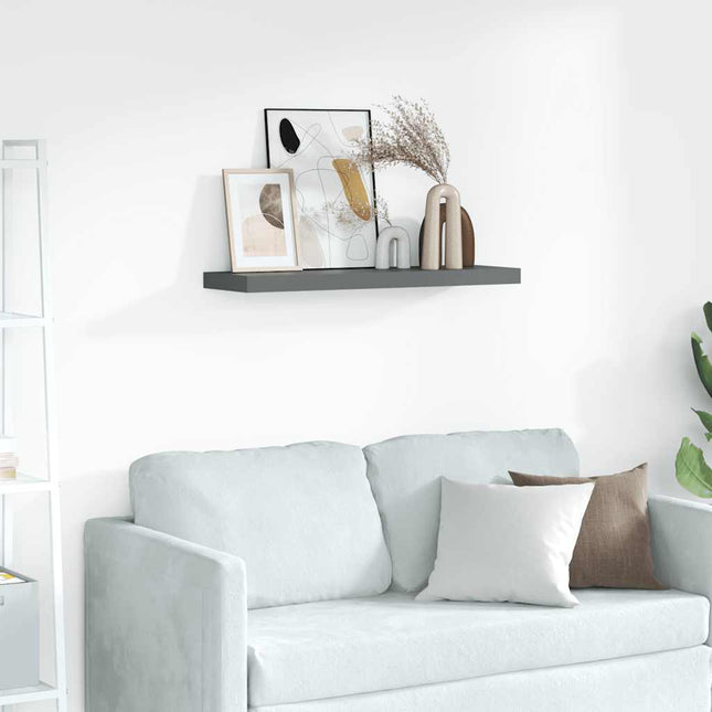 gallerihylder 2 stk. 80x9x3 cm MDF grå