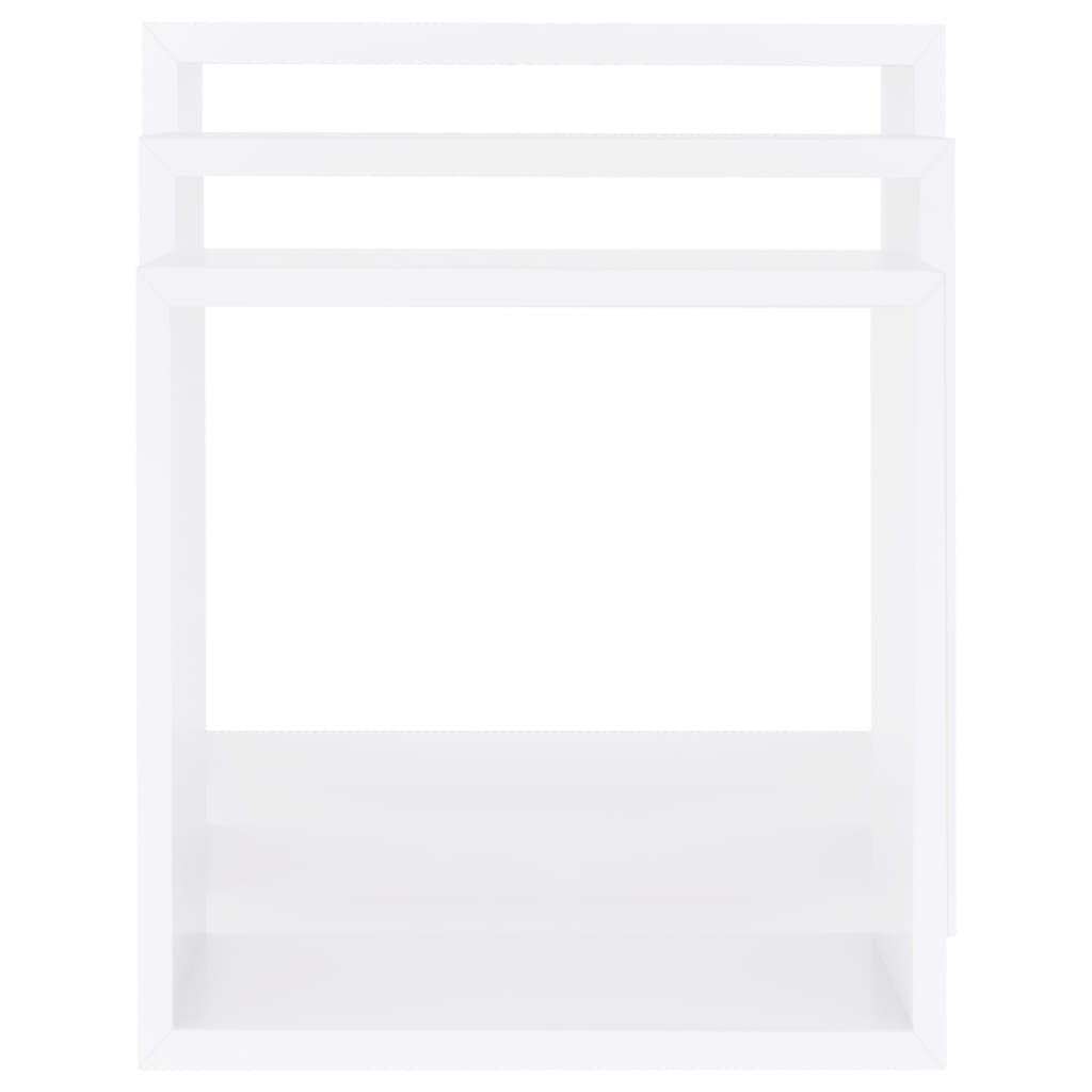 væghylder 3 stk. kubeformet MDF hvid