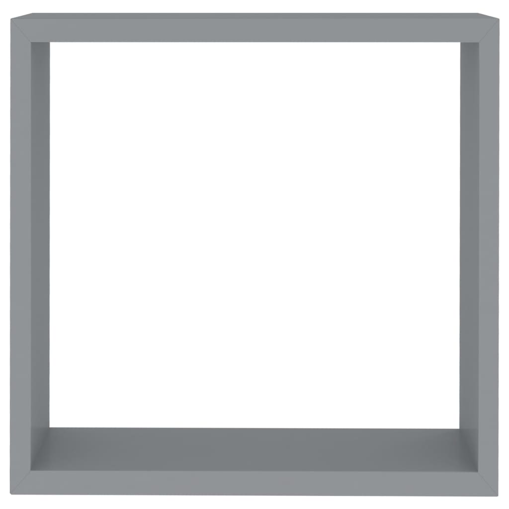 væghylder 3 stk. kubeformet MDF grå