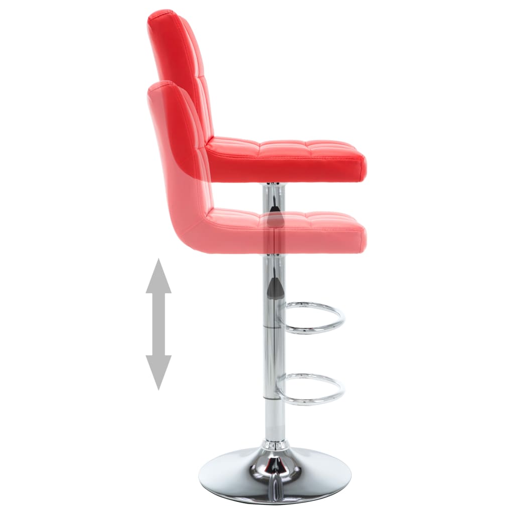 barstole 2 stk. kunstlæder rød