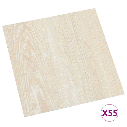 Gulvplanker 5,11 m² 55 pcs PVC Hvid og Beige
