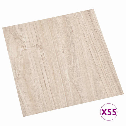 Gulvplanker 5,11 m² 55 pcs PVC Hvid og Træfarve