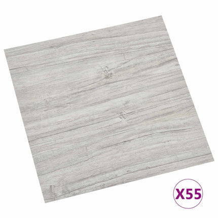 Gulvplanker 5,11 m² 55 pcs PVC Grå og Træ