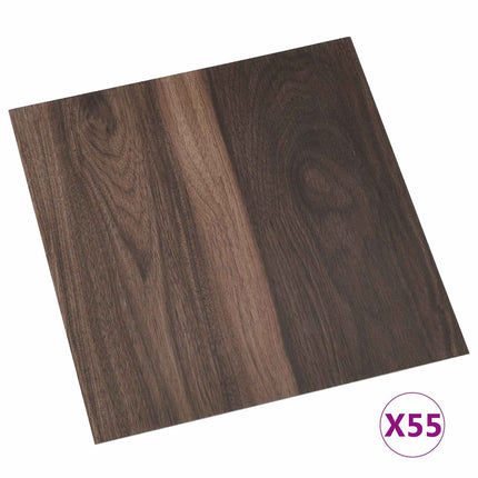 Gulvplanker 55 pcs Mørk Brun 5,11 m² PVC