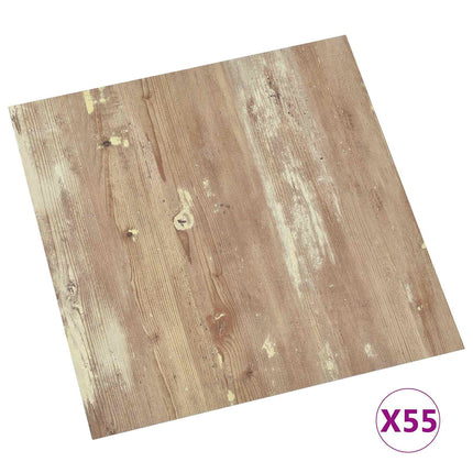 Gulvplanker 5,11 m² 55 pcs PVC Creme og lys brun