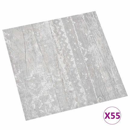 Gulvplanker 5,11 m² 55 pcs PVC Lys Grå og Hvid