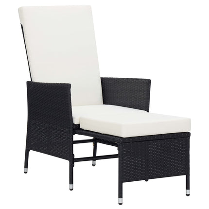 loungesæt til haven 2 dele med hynder polyrattan sort