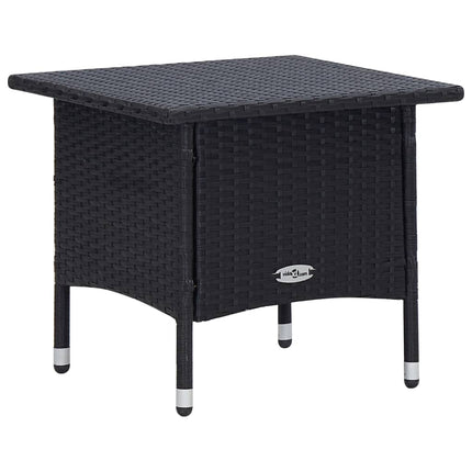 loungesæt til haven 2 dele med hynder polyrattan sort