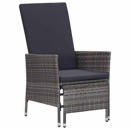 loungesæt til haven 2 dele med hynder polyrattan grå