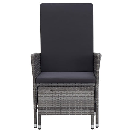 loungesæt til haven 2 dele med hynder polyrattan grå