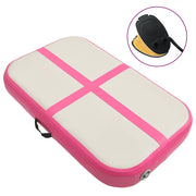 oppustelig gymnastikmåtte med pumpe 60x100x10 cm PVC lyserød
